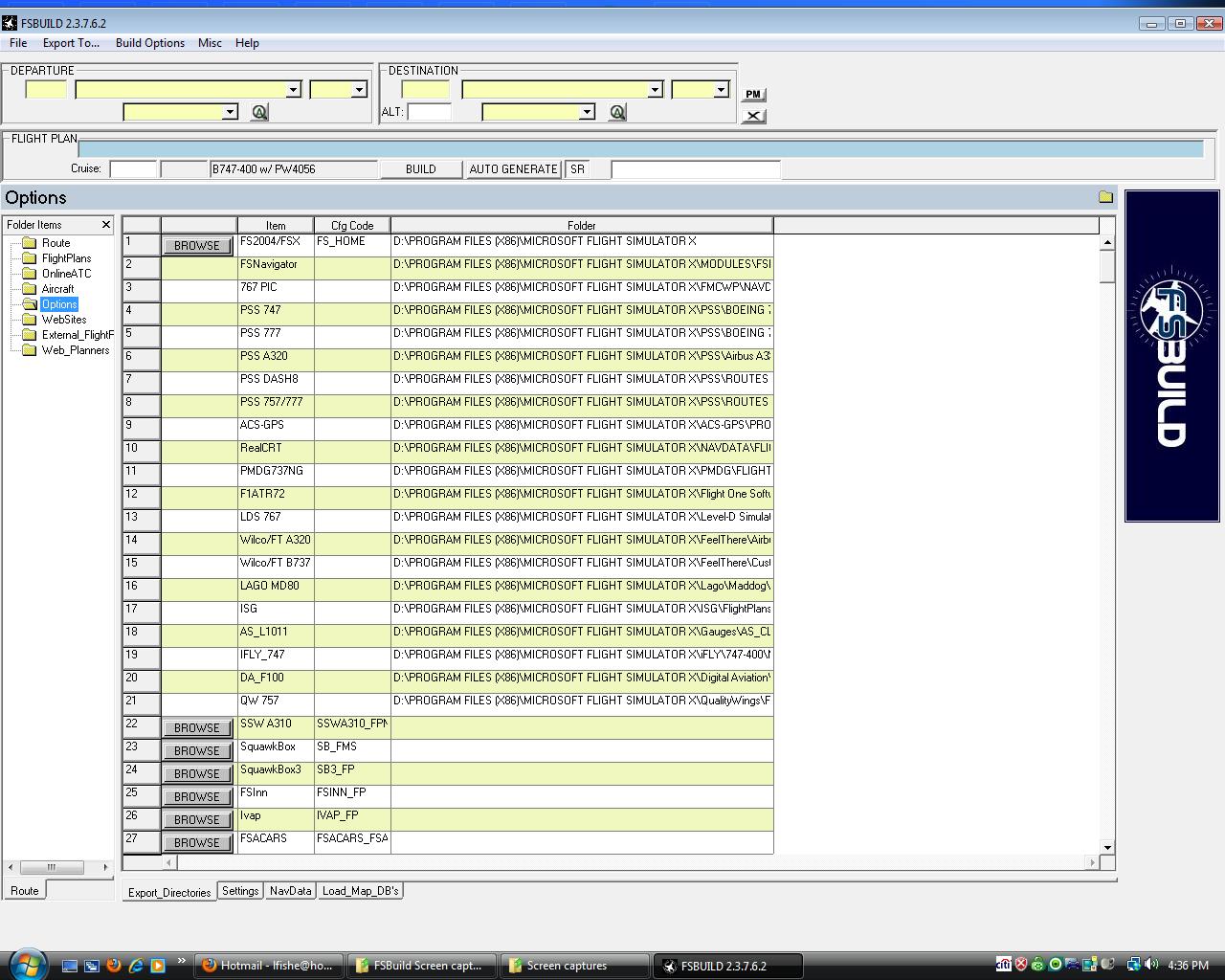 FSBuild options export directories .jpg